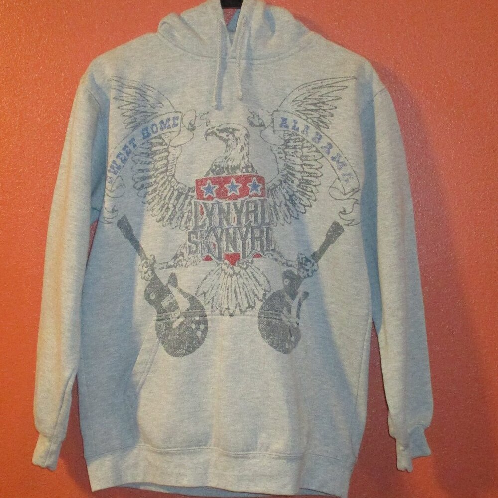 Lynyrd Skynyrd Hoodie Winterland Woman Small Gray Red Blue Eagle Guitar Hoodie